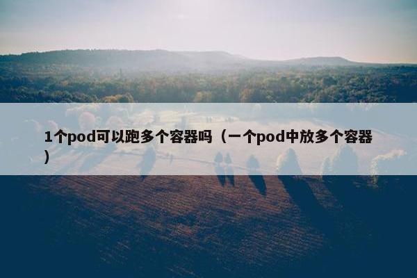1个pod可以跑多个容器吗（一个pod中放多个容器）