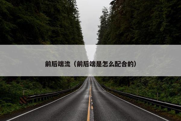 前后端流（前后端是怎么配合的）