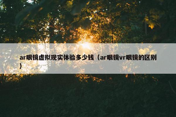 ar眼镜虚拟现实体验多少钱（ar眼镜vr眼镜的区别）
