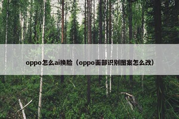 oppo怎么ai换脸（oppo面部识别图案怎么改）