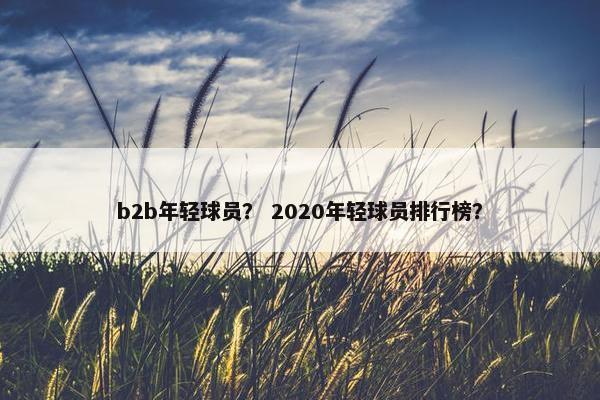 b2b年轻球员？ 2020年轻球员排行榜？
