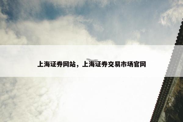 上海证券网站，上海证券交易市场官网