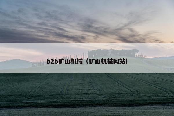 b2b矿山机械（矿山机械网站）