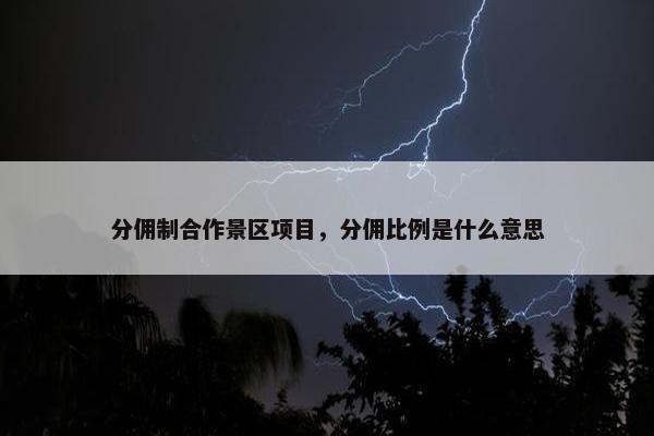 分佣制合作景区项目，分佣比例是什么意思