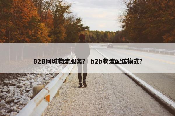 B2B同城物流服务？ b2b物流配送模式？