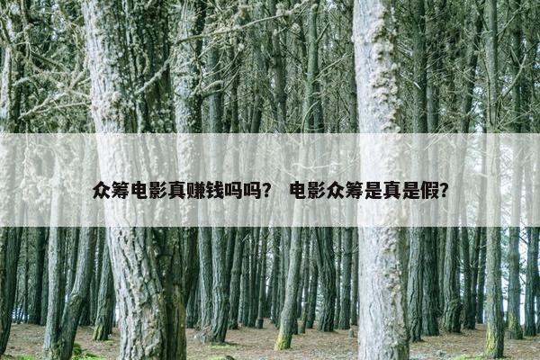众筹电影真赚钱吗吗？ 电影众筹是真是假？