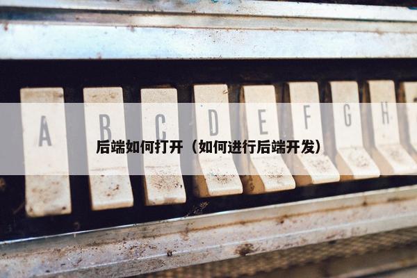 后端如何打开（如何进行后端开发）