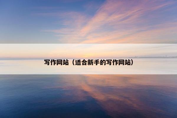 写作网站（适合新手的写作网站）