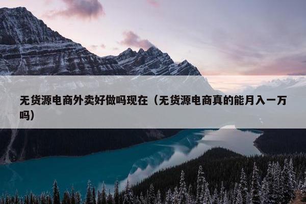 无货源电商外卖好做吗现在（无货源电商真的能月入一万吗）