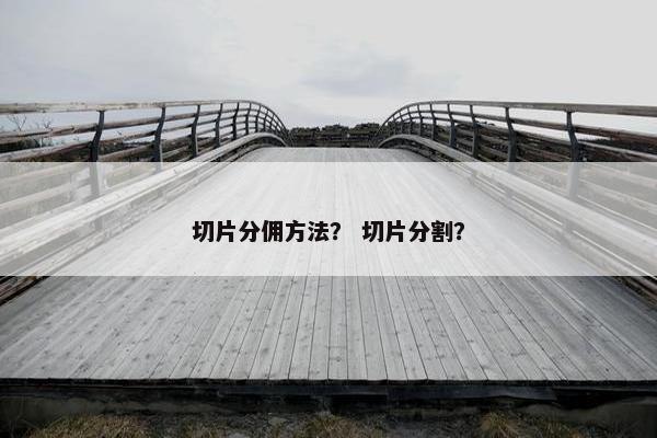 切片分佣方法？ 切片分割？