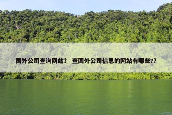 国外公司查询网站？ 查国外公司信息的网站有哪些?？