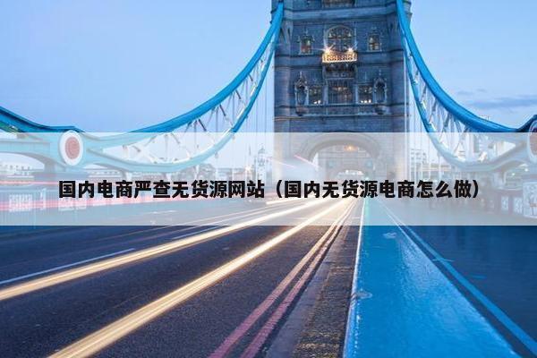 国内电商严查无货源网站（国内无货源电商怎么做）