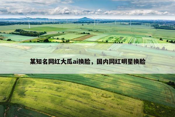 某知名网红大瓜ai换脸，国内网红明星换脸