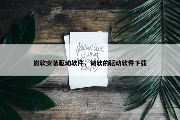 微软安装驱动软件，微软的驱动软件下载