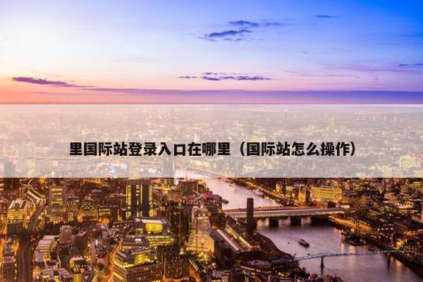 里国际站登录入口在哪里（国际站怎么操作）