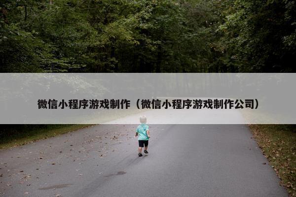 微信小程序游戏制作（微信小程序游戏制作公司）