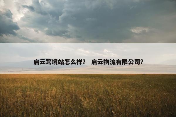 启云跨境站怎么样？ 启云物流有限公司？