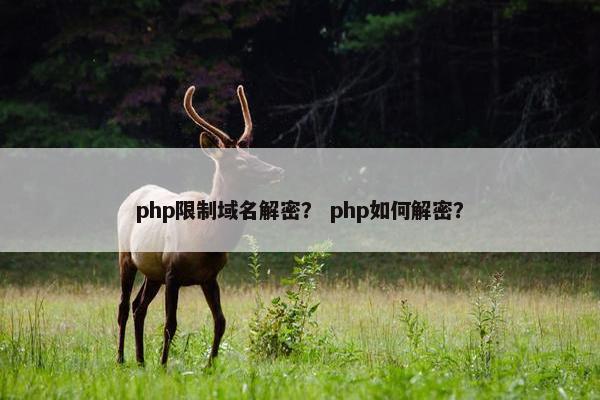 php限制域名解密？ php如何解密？