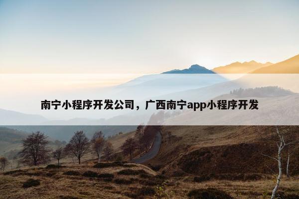 南宁小程序开发公司，广西南宁app小程序开发