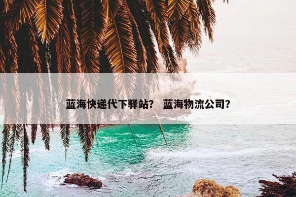 蓝海快递代下驿站？ 蓝海物流公司？