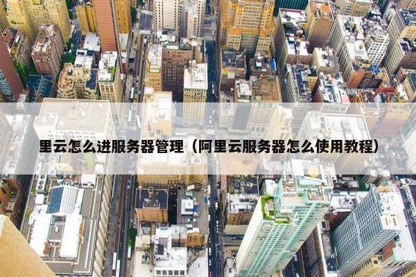 里云怎么进服务器管理（阿里云服务器怎么使用教程）