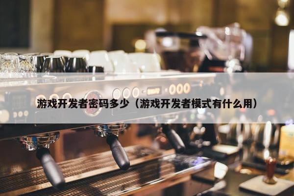 游戏开发者密码多少（游戏开发者模式有什么用）
