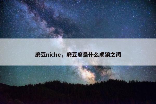 磨豆niche，磨豆腐是什么虎狼之词