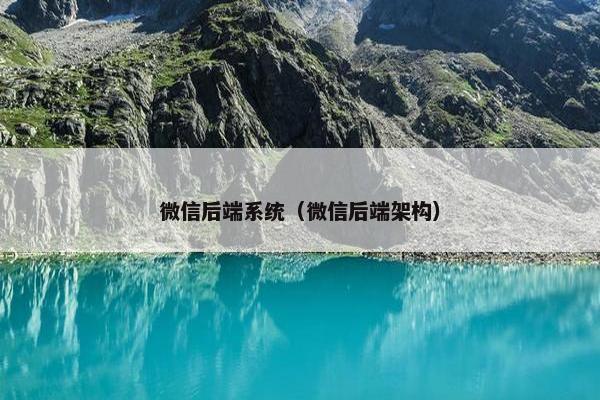 微信后端系统（微信后端架构）