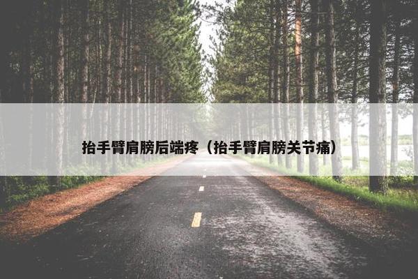 抬手臂肩膀后端疼（抬手臂肩膀关节痛）