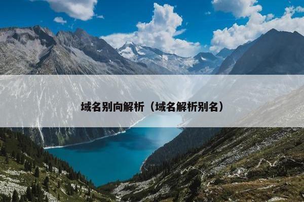 域名别向解析（域名解析别名）