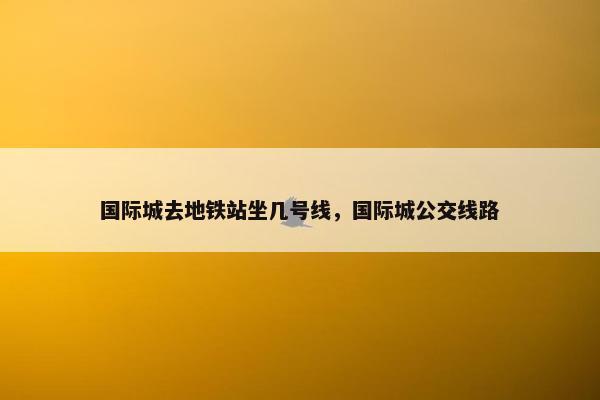 国际城去地铁站坐几号线，国际城公交线路