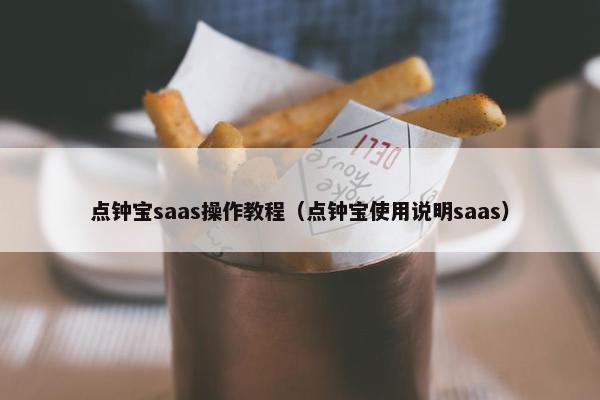 点钟宝saas操作教程（点钟宝使用说明saas）
