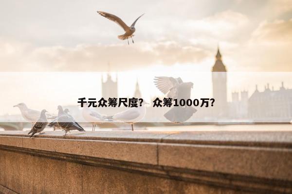 千元众筹尺度？ 众筹1000万？