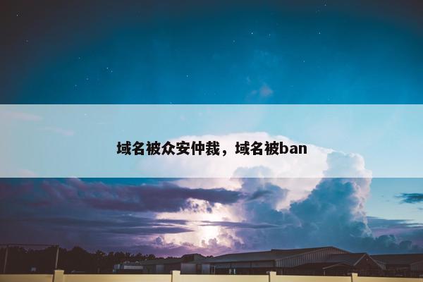 域名被众安仲裁，域名被ban