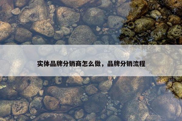 实体品牌分销商怎么做，品牌分销流程