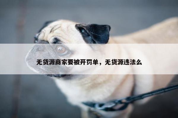 无货源商家要被开罚单，无货源违法么