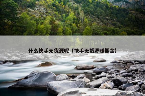 什么快手无货源呢（快手无货源赚佣金）