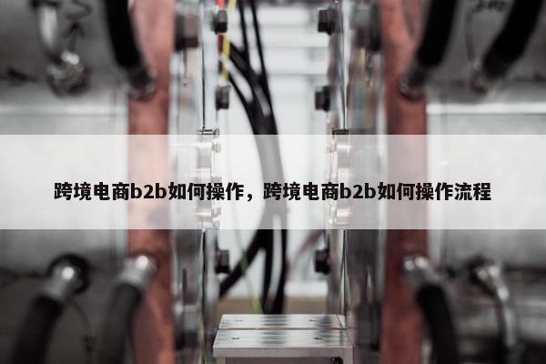 跨境电商b2b如何操作，跨境电商b2b如何操作流程