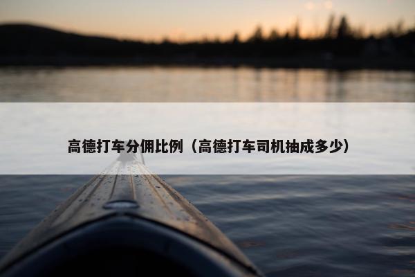 高德打车分佣比例（高德打车司机抽成多少）