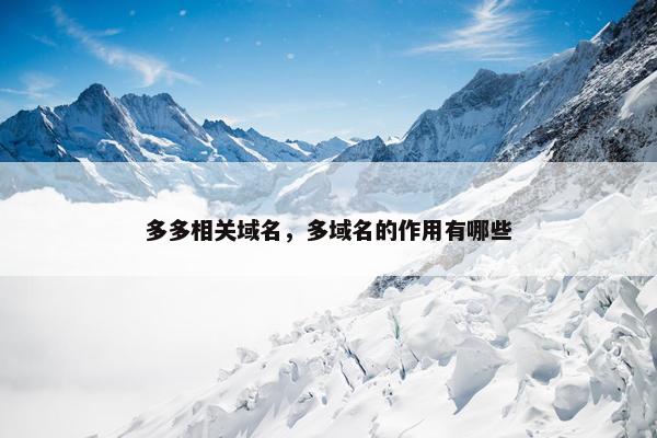 多多相关域名，多域名的作用有哪些