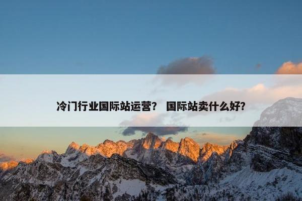冷门行业国际站运营？ 国际站卖什么好？