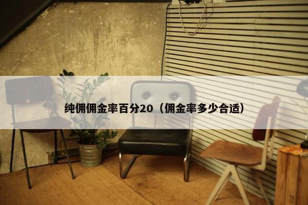 纯佣佣金率百分20（佣金率多少合适）