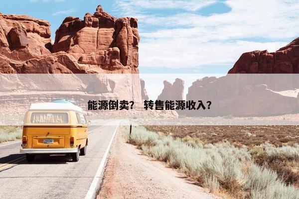 能源倒卖？ 转售能源收入？