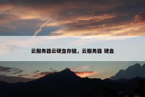 云服务器云硬盘存储，云服务器 硬盘
