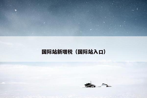 国际站新增税（国际站入口）