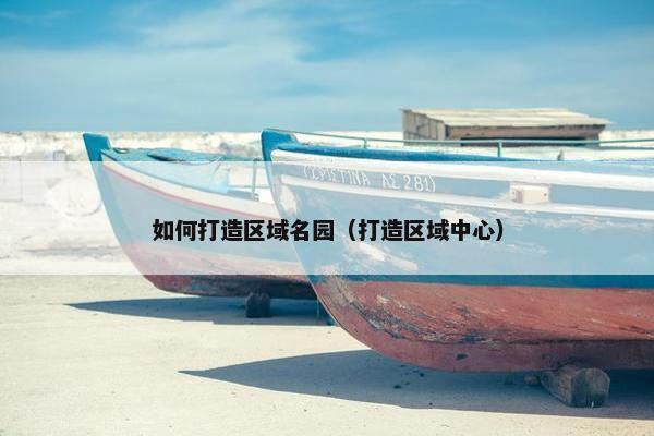 如何打造区域名园（打造区域中心）