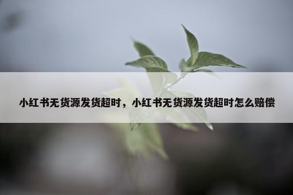 小红书无货源发货超时，小红书无货源发货超时怎么赔偿