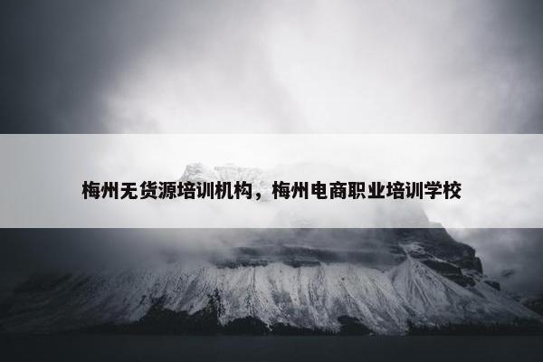 梅州无货源培训机构，梅州电商职业培训学校
