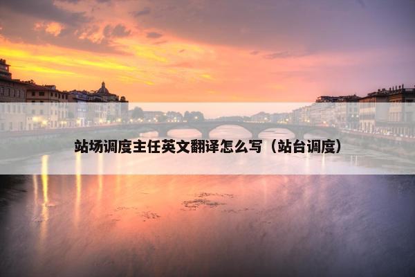 站场调度主任英文翻译怎么写（站台调度）