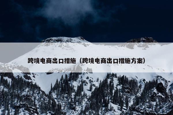跨境电商出口措施（跨境电商出口措施方案）
